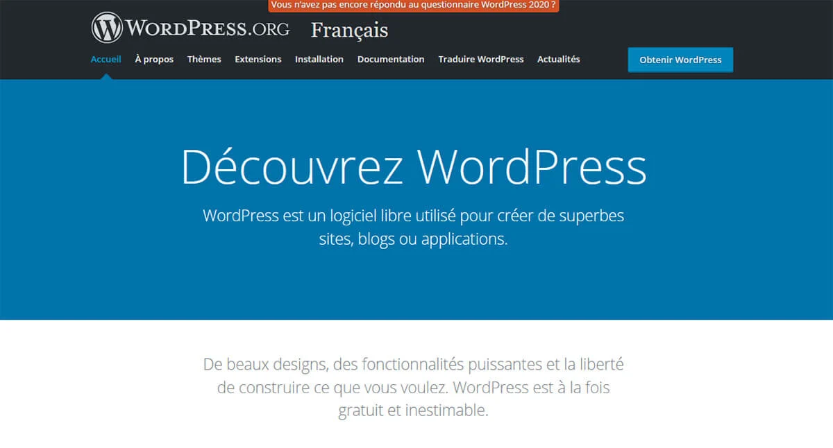 Création site gratuit WordPress