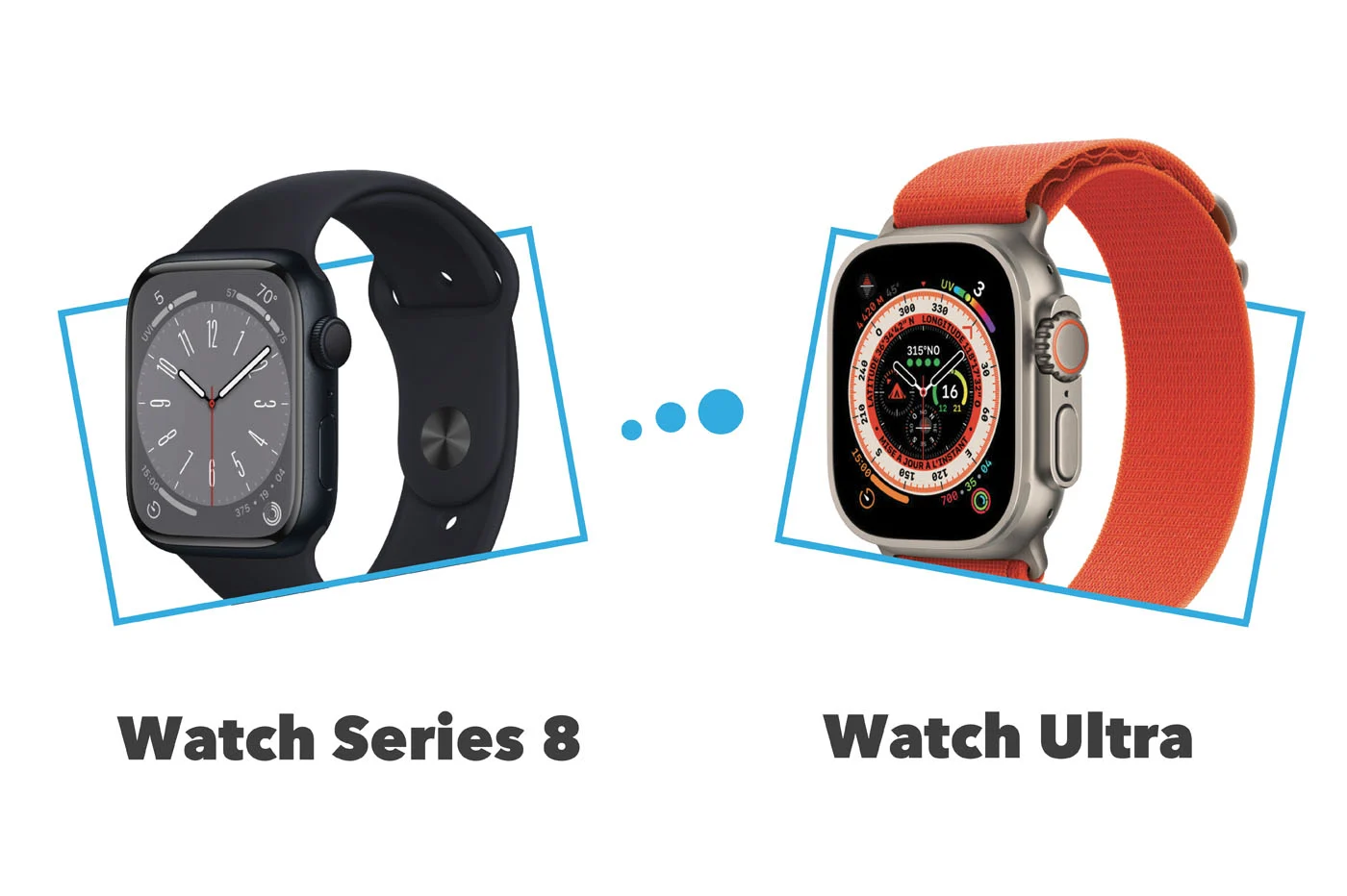 比較と違い: Apple Watch Ultra VS Apple Watch Series 8