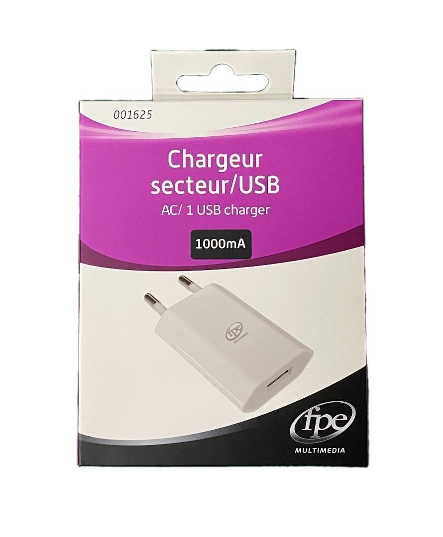 Chargeur secteur smartphone défectueux