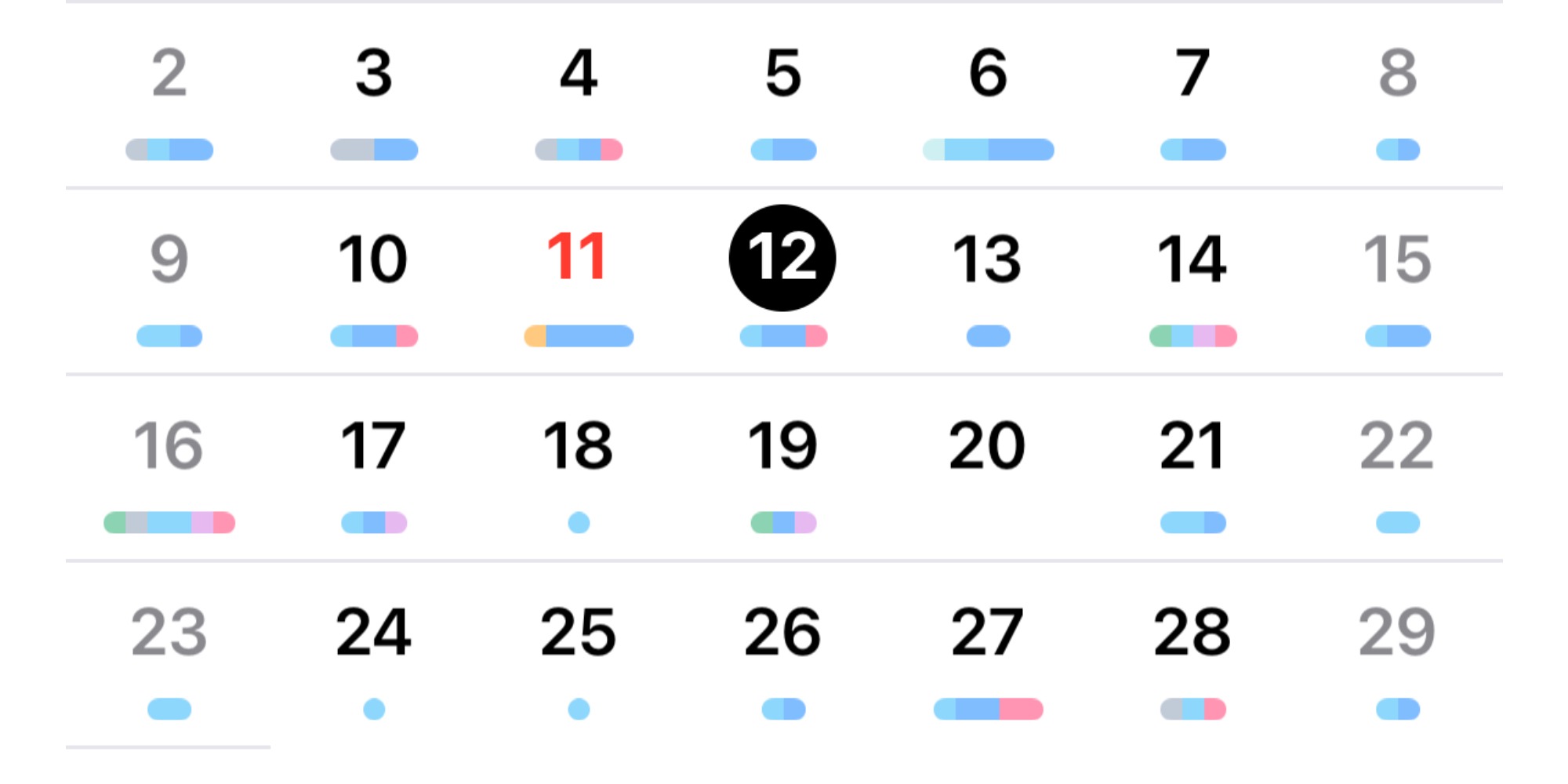 Rappels calendrier ios 18