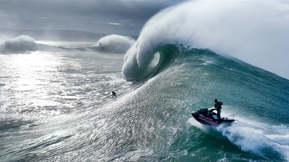 Apple Vision Pro immersive video Big Wave Surfing with Red Bull