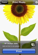iPhone から写真を印刷するための HP ソフトウェア