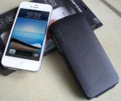 iPhone 5用フラップ付きレザーケース「Argos Spigen SGP」をテスト：薄くてエレガント