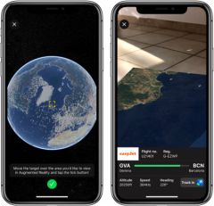 Plane Finder 3D を使用すると、(本物の) 飛行機が拡張現実で飛行できます...リビング ルーム、iPhone および iPad 上で